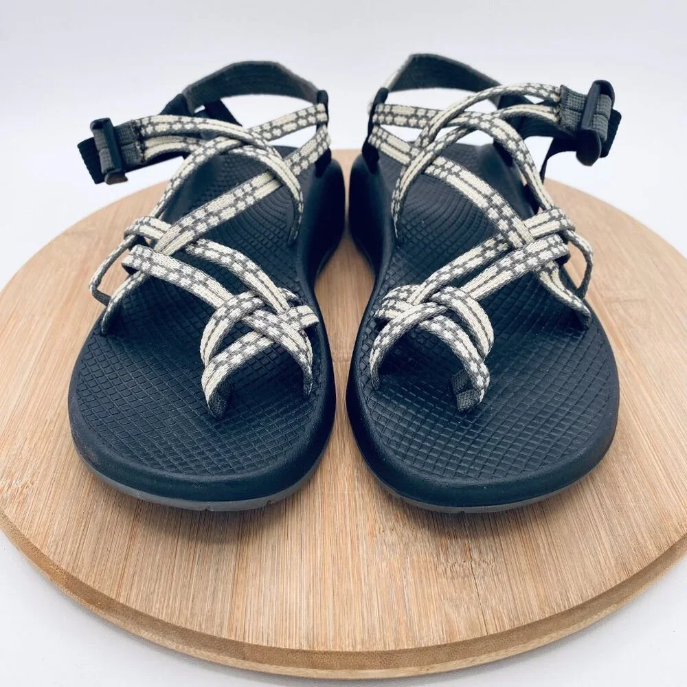Chaco Women's Black Sandals with White Patterned Straps - Picture 3 of 10